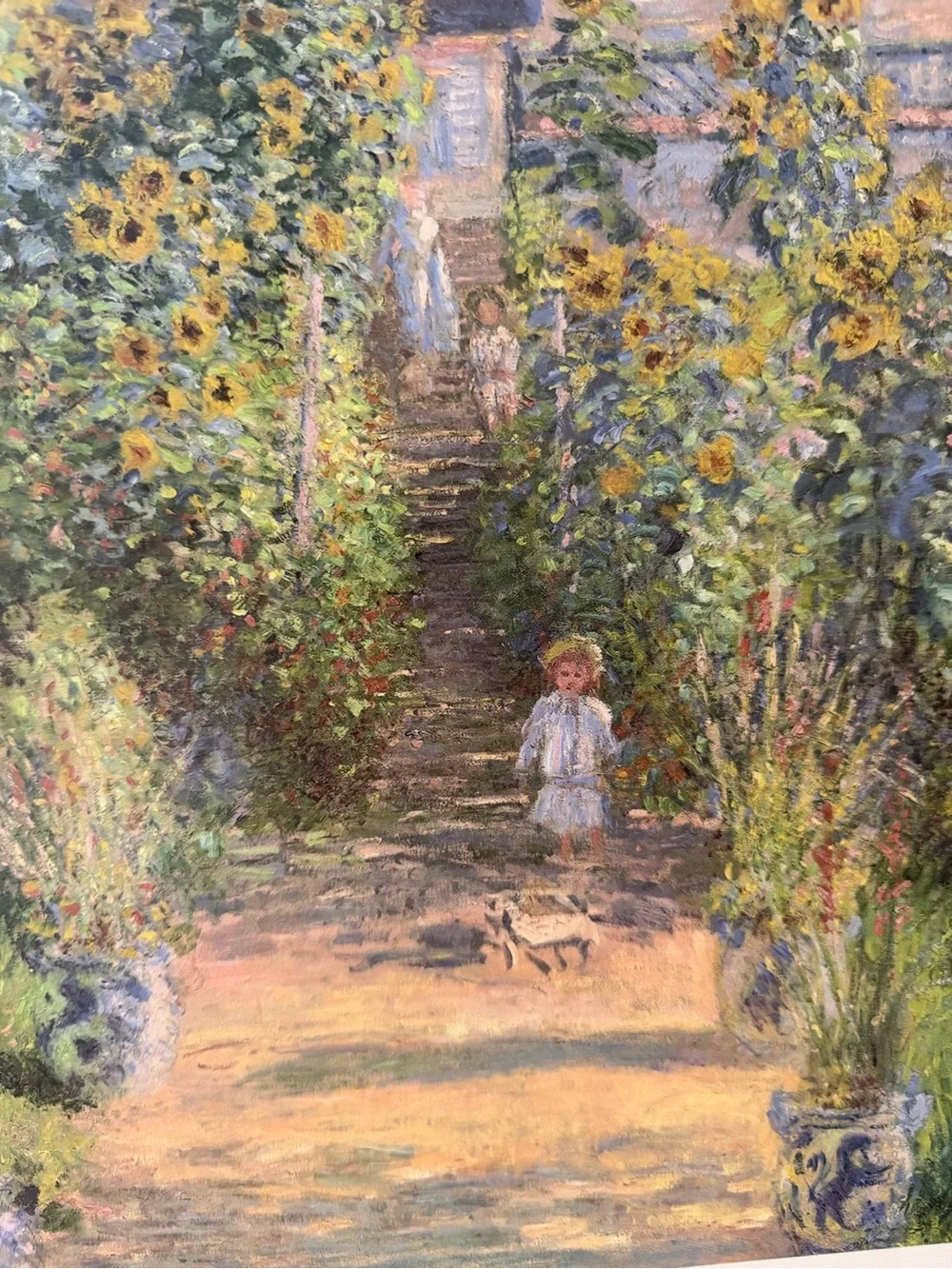 19x16”The Artist's Garden at Vétheuil by Claude Monet Print with golden frame